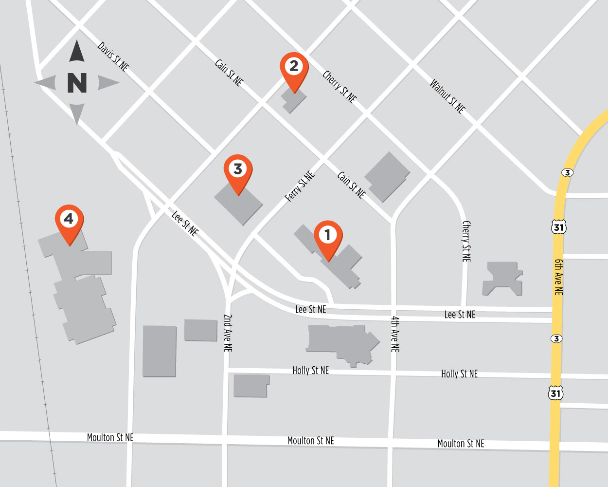 Morgan County Offices Map