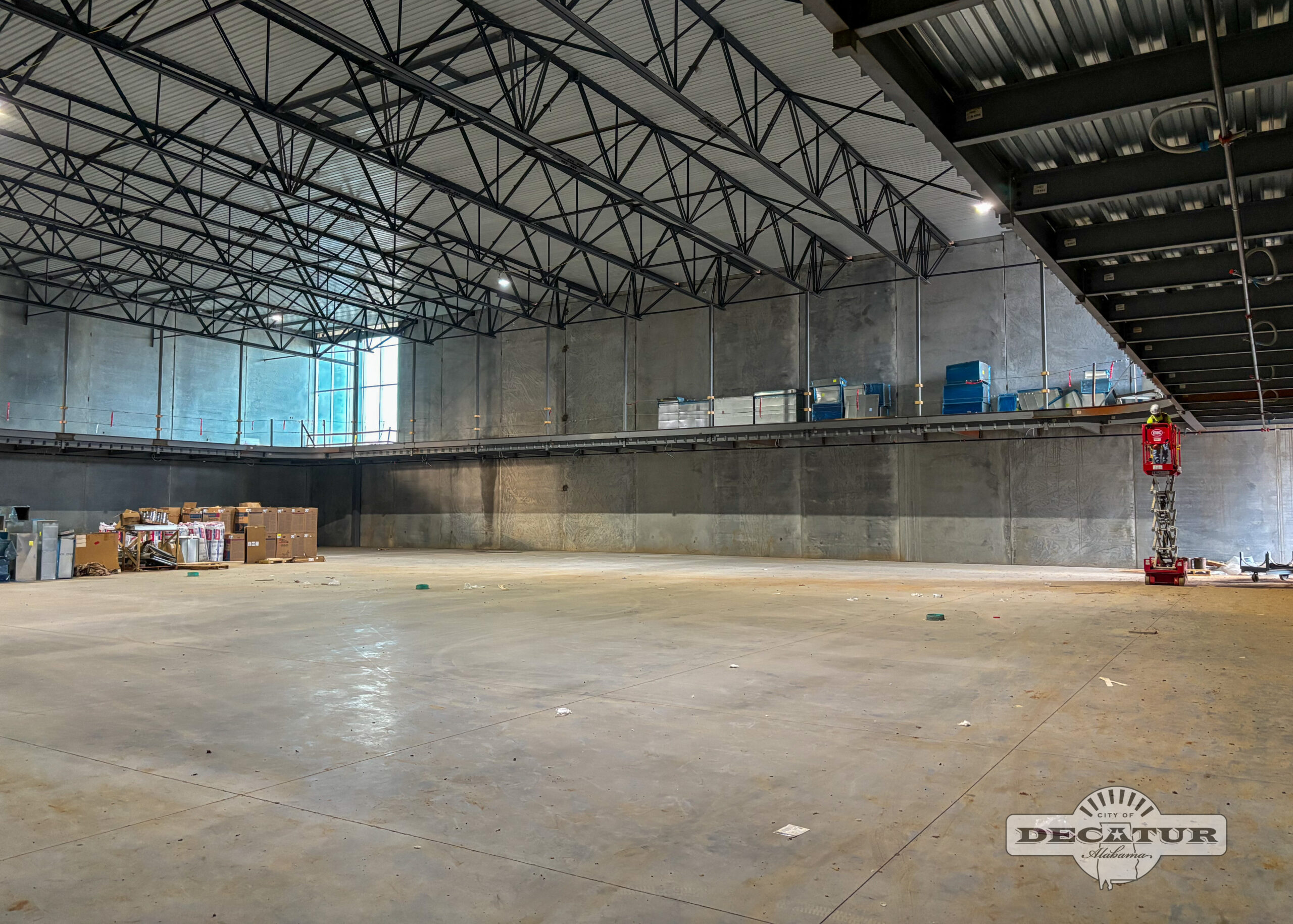 This is a floor level view of one of the gymansium areas.