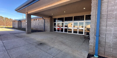 Construction continues inside the Point Mallard Event Center.