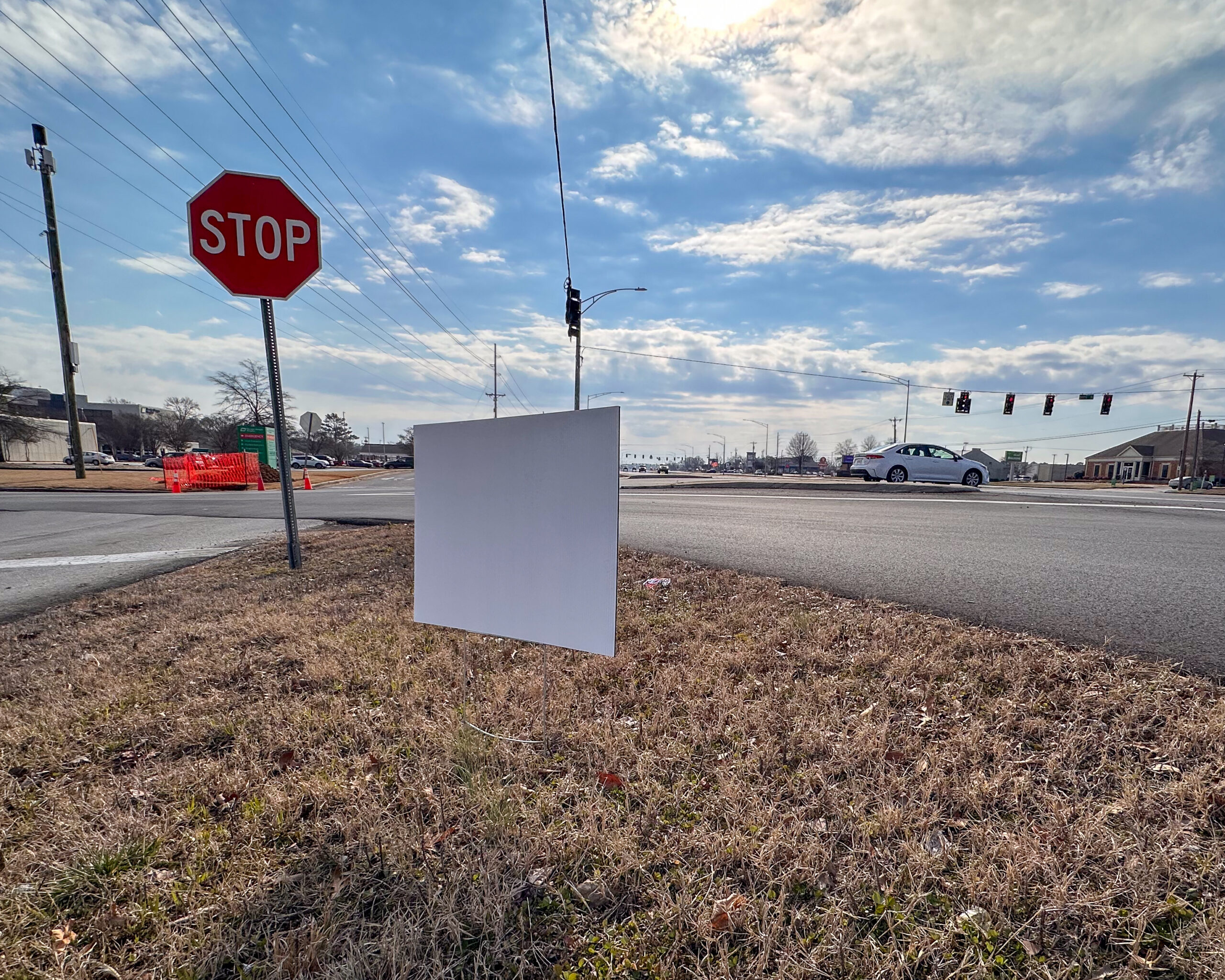 Advertising signs litter rights-of-way across the city of Decatur shown in the pictures.