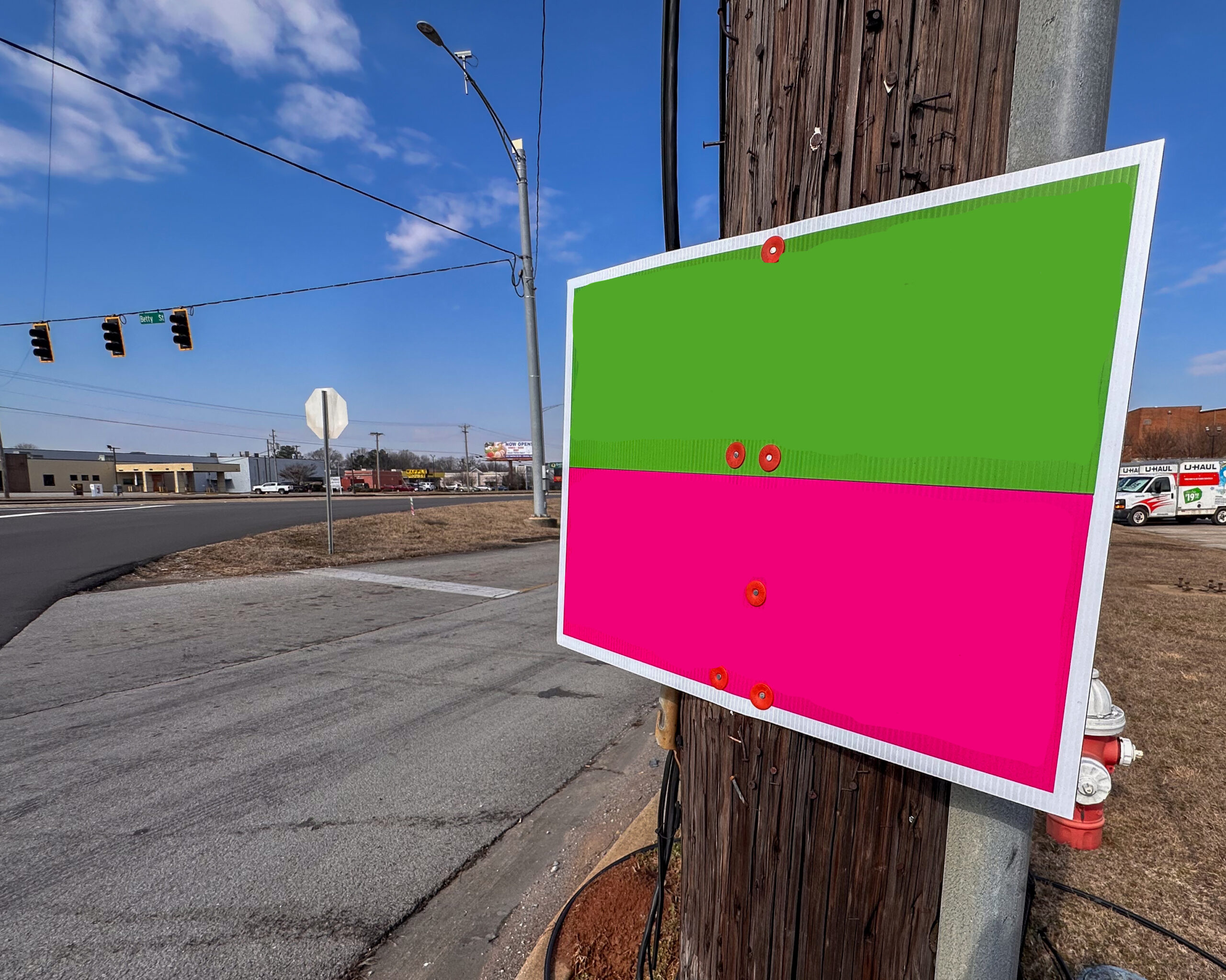 Advertising signs litter rights-of-way across the city of Decatur shown in the pictures.