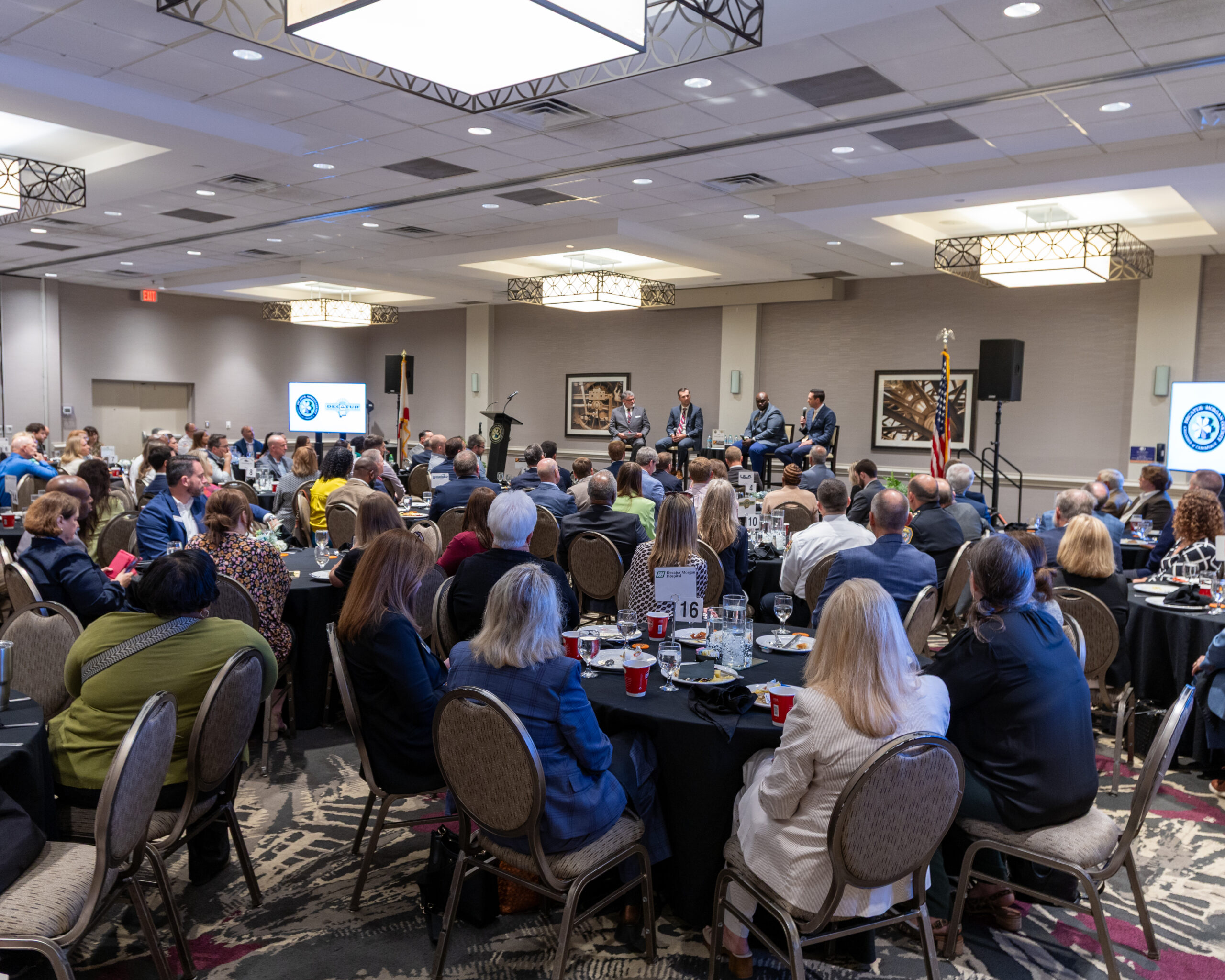 Decatur city leaders speak to Mayor Lawrence during the 2026 State of the City program.
